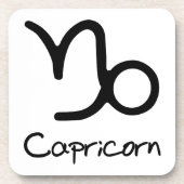 Steenbok Zodiac teken op witte achtergrond Bier Onderzetter (Voorkant)