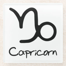 Steenbok Zodiac teken op witte achtergrond Glazen Onderzetter