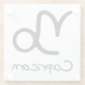 Steenbok Zodiac teken op witte achtergrond Glazen Onderzetter (Achterkant)