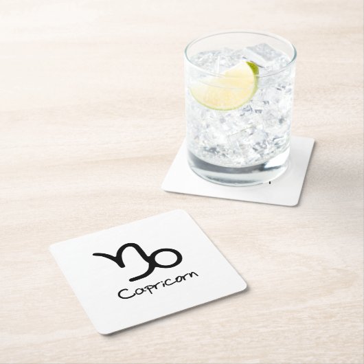 Steenbok Zodiac teken op witte achtergrond Kartonnen Onderzetters (Insitu)