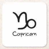 Steenbok Zodiac teken op witte achtergrond Kartonnen Onderzetters (Voorkant)