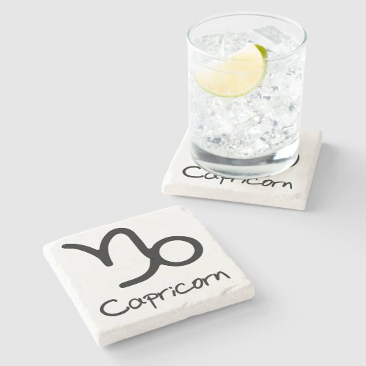 Steenbok Zodiac teken op witte achtergrond Stenen Onderzetter (Zijkant)