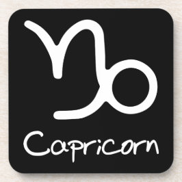 Steenbok Zodiac Teken op zwarte achtergrond Bier Onderzetter