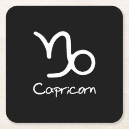 Steenbok Zodiac Teken op zwarte achtergrond Kartonnen Onderzetters