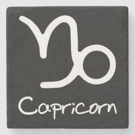 Steenbok Zodiac Teken op zwarte achtergrond Stenen Onderzetter