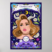 Steenbok Zodiac Teken Print - Ambitieus en Aards (Voorkant)