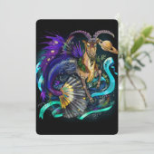 Steenbok Zodiac Teken Uitnodiging (Staand voorkant)