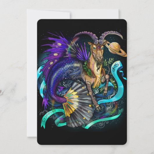 Steenbok Zodiac Teken Uitnodiging (Voorkant)