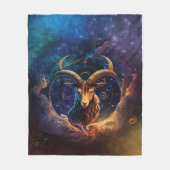 Steenbok Zodiac Teken Waterverf Ontwerp Fleece Deken (Voorkant)