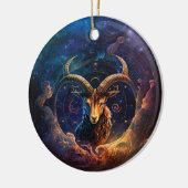 Steenbok Zodiac Teken Waterverf Ontwerp Keramisch Ornament (Links)