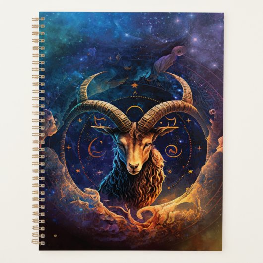 Steenbok Zodiac Teken Waterverf Ontwerp Planner (Voorkant)