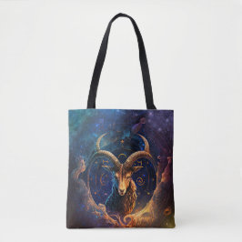 Steenbok Zodiac Teken Waterverf Ontwerp Tote Bag