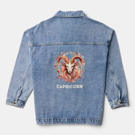 Steenbok Zodiac Vrouwen Denim Jas Denim Jacket (Achterkant)