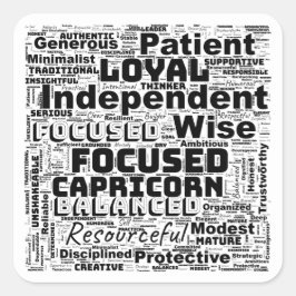 Steenbok Zodiac Woordwolk Inspiratie Vierkante Sticker