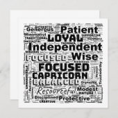 Steenbok Zodiac Word Cloud Inspiration Flat Kaart (Voorkant / Achterkant)