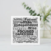 Steenbok Zodiac Word Cloud Inspiration Flat Kaart (Staand voorkant)