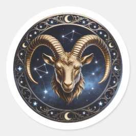 Steenbok Zodiac Zeegeit Ronde Sticker