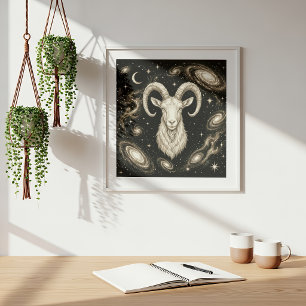Steenbok Zodiacus Hemellichi Astrologie Poster