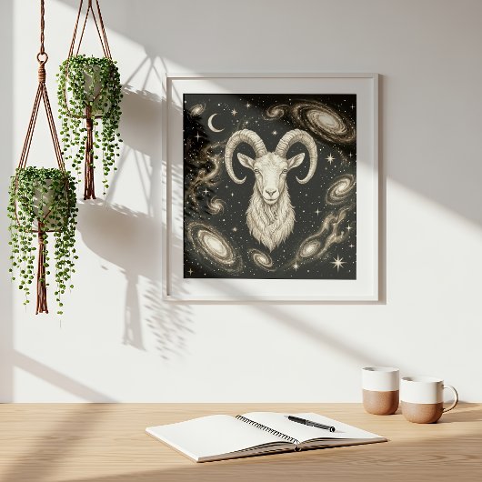 Steenbok Zodiacus Hemellichi Astrologie Poster
