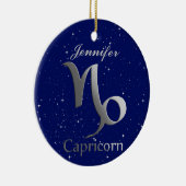 Steenbok Zonneteken Symbool met Naam Keramisch Ornament (Rechts)