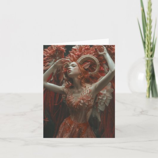 Steenboksteken, astrologie, dierenriem notitiekaartje (Voorkant)