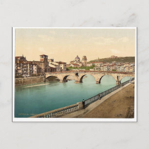 Steenbrug en San Giorgië, Verona, Italië klasi Briefkaart