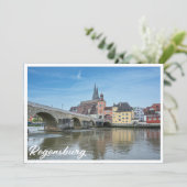 Steenbrug in Regensburg, Duitsland (Staand voorkant)