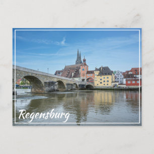 Steenbrug in Regensburg, Duitsland Briefkaart