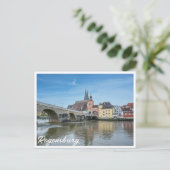Steenbrug in Regensburg, Duitsland Briefkaart (Staand voorkant)
