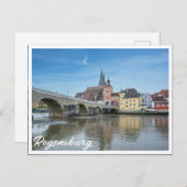 Steenbrug in Regensburg, Duitsland Briefkaart (Voorkant / Achterkant)