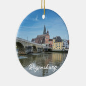 Steenbrug in Regensburg, Duitsland Keramisch Ornament (Rechts)