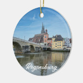 Steenbrug in Regensburg, Duitsland Keramisch Ornament (Links)