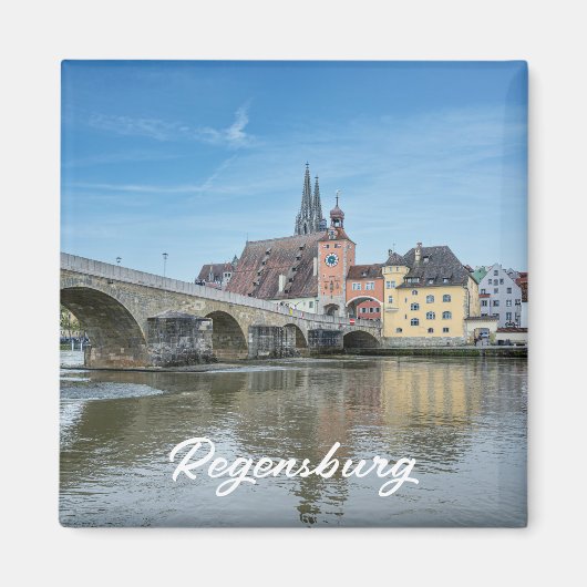 Steenbrug in Regensburg, Duitsland Magneet (Voorkant)