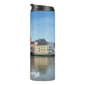 Steenbrug in Regensburg, Duitsland Thermosbeker (Geroteerd rechts)