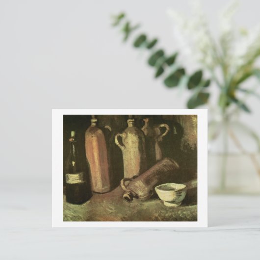 Steenflessen Flask & Cup Van Gogh Fine Art Briefkaart (Staand voorkant)