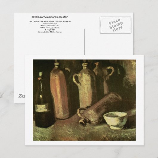 Steenflessen Flask & Cup Van Gogh Fine Art Briefkaart (Voorkant / Achterkant)