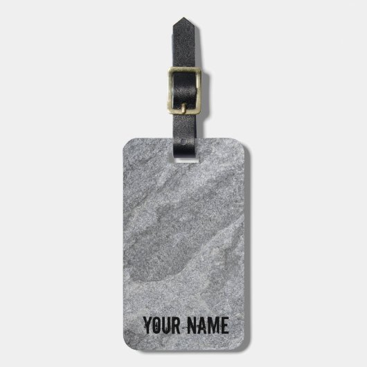 Steengranietstructuur grijs steenhoudend aardewerk bagagelabel (Voorkant verticaal)