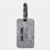 Steengranietstructuur grijs steenhoudend aardewerk bagagelabel (Achterkant verticaal)