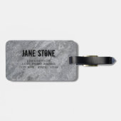 Steengranietstructuur grijs steenhoudend aardewerk bagagelabel (Achterkant horizontaal)