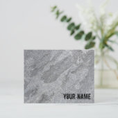 Steengranietstructuur grijs steenhoudend aardewerk feestdagenkaart (Staand voorkant)