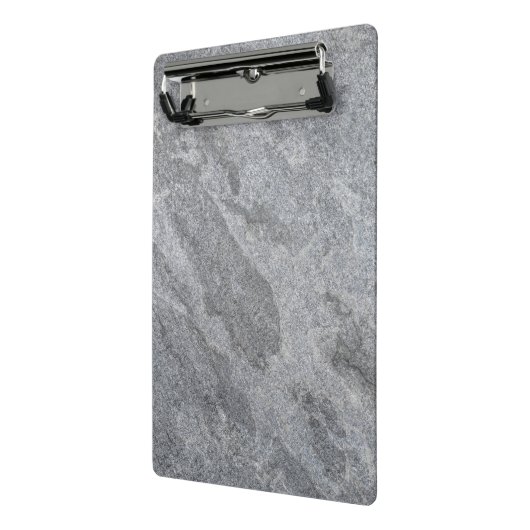 Steengranietstructuur grijs steenhoudend aardewerk mini klembord (Angled2)