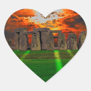 Steenhenge Standing Stones bij Sunset Hart Sticker