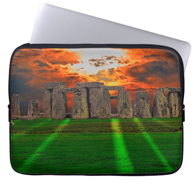Steenhenge Standing Stones bij Sunset Laptop Sleeve (Voorkant)