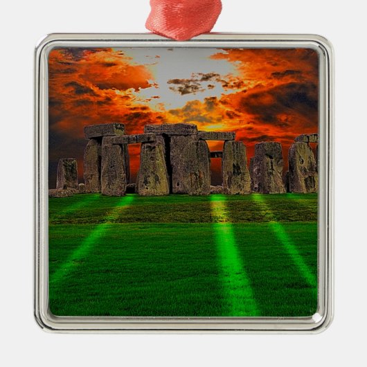 Steenhenge Standing Stones bij Sunset Metalen Ornament (Voorkant)