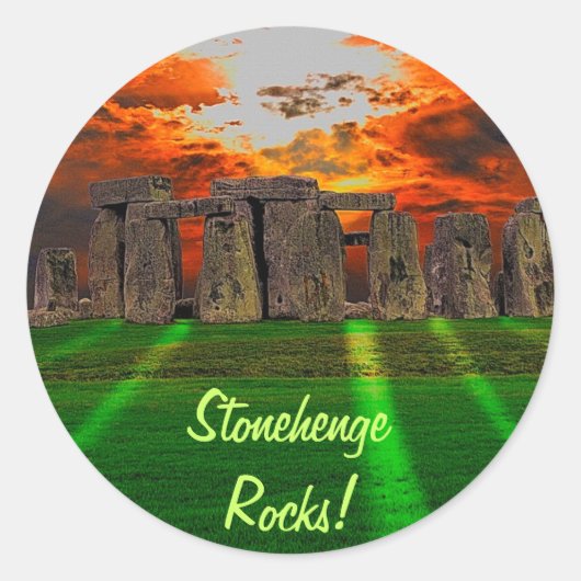 Steenhenge Standing Stones bij Sunset Ronde Sticker (Voorkant)