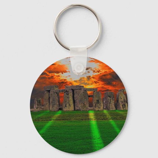 Steenhenge Standing Stones bij Sunset Sleutelhanger (Voorkant)