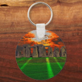 Steenhenge Standing Stones bij Sunset Sleutelhanger (Voorkant)