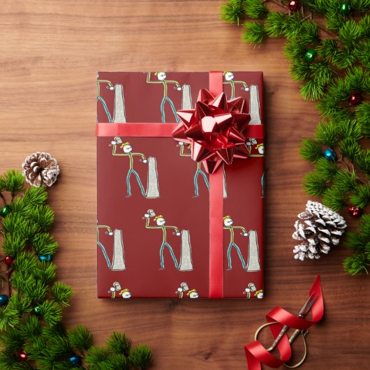 Steenhouwer Stickman Cadeaupapier (Feestdagen Geschenken)