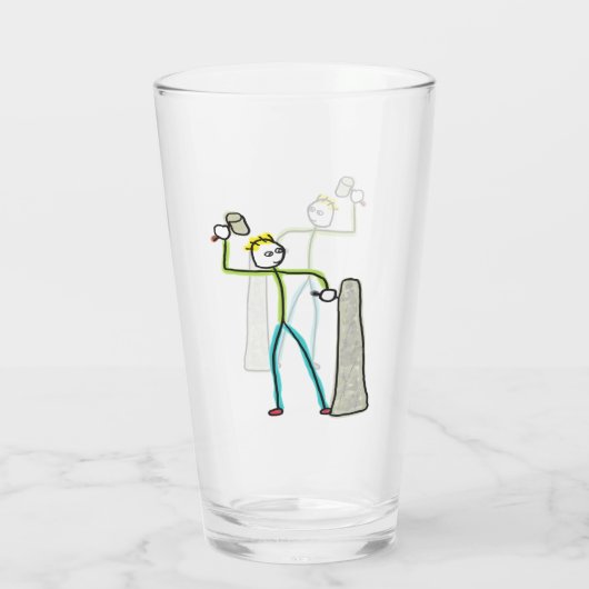 Steenhouwer Stickman Glas (Achterkant)