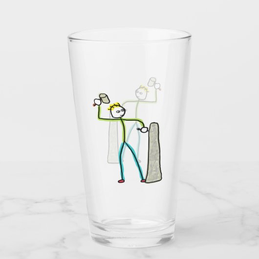 Steenhouwer Stickman Glas (Voorkant)